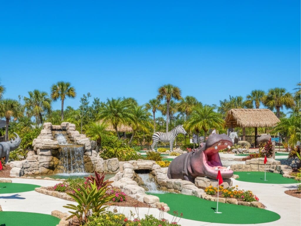 AI representation of golf safari mini golf