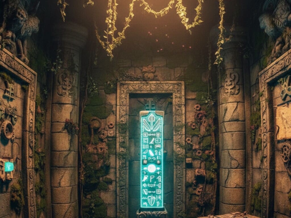 AI representation of a room at Tropic Escape Room