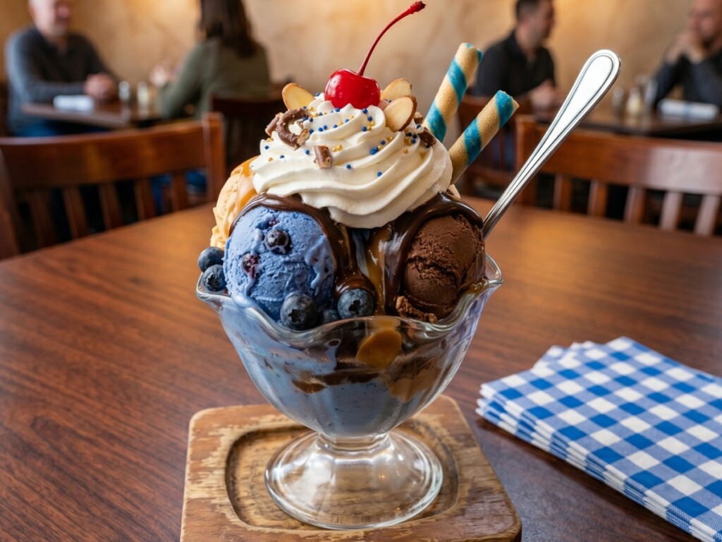 ice cream sundae at Royal Scoop