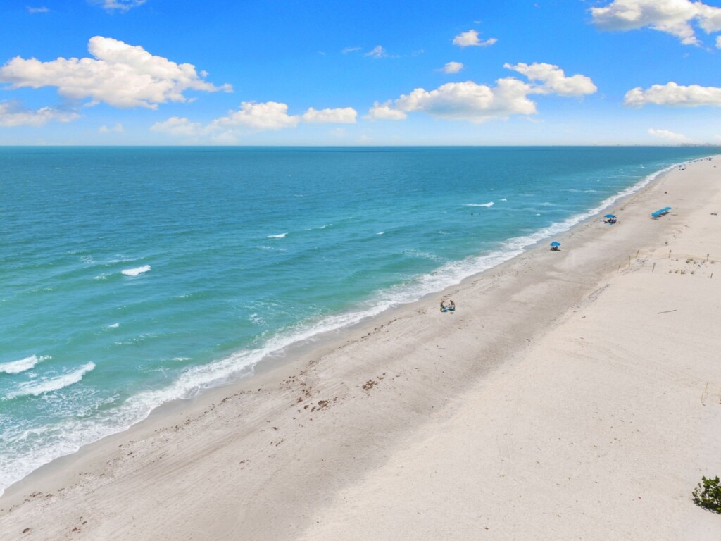 aerial shot of sandy bonita beach