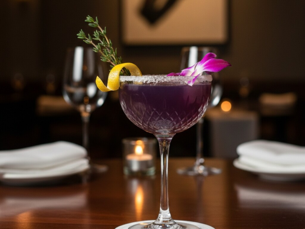 beautiful cocktail from c level bar